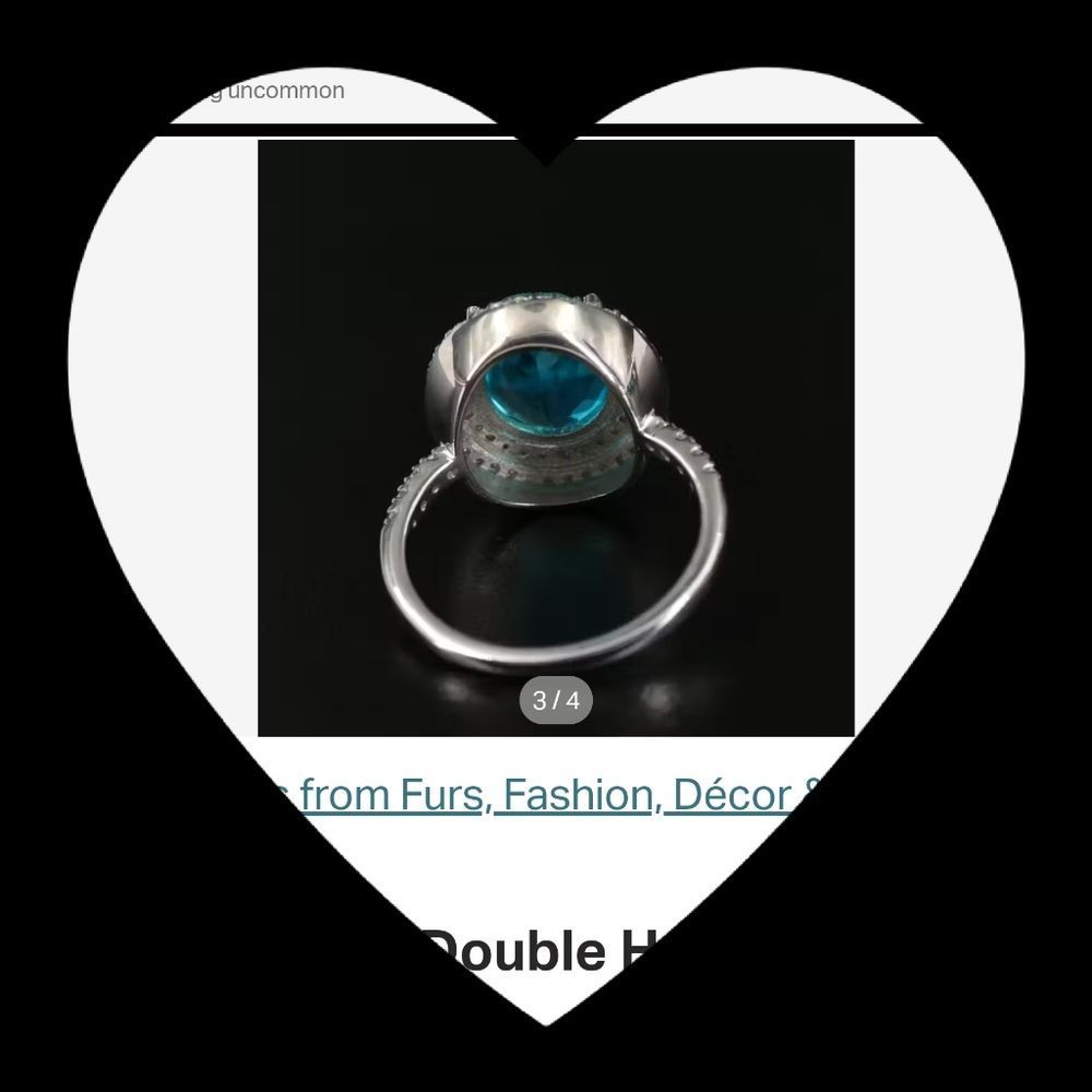 Sterling Silver Genuine Blue Topaz Double Halo Ring - Picture 4 of 6